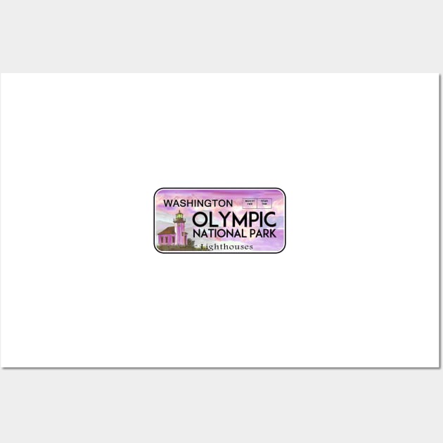 Olympic National Park Washington License Plate Lighthouses Wall Art by DD2019